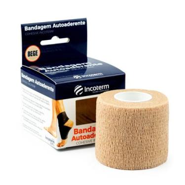 Imagem de Bandagem Autoadesivo Incoterm Cohesive Cor Bege 5cm x 4,5m