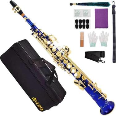 Imagem de Saxofone Soprano Vedo Em Si Bemol Com Estojo E Boquilha, Azul