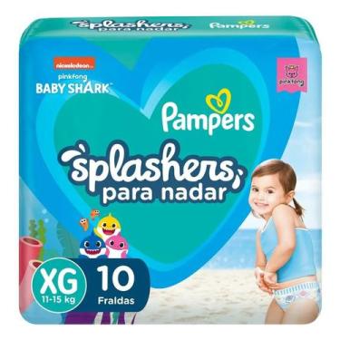 Imagem de Fralda Para Nadar Pampers Splashers Baby Shark Tamanho XG 10