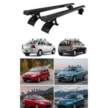 Imagem de 2x Rack Teto Corsa Sedan Hatch Preto Segurança Carga - Congratulations