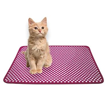 Imagem de Tapete Coletor De Areia Para Gatos Rosa Tamanho M