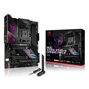 Imagem de ASUS ROG Strix X570-E Gaming WiFi II AMD AM4 X570S ATX Placa-mãe para jogos (PCIe 4.0, dissipador de calor PCH passivo, 12+4 estágios de energia, WiFi 6E, LAN 2,5 GB, USB 3.2 Geração 2 Tipo C e Aura