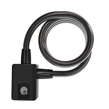 Imagem de Gmjay Cadeado de bicicleta, trava inteligente de anel de aço para bicicleta eletrônica/bicicleta dobrável com impressão digital de motocicleta