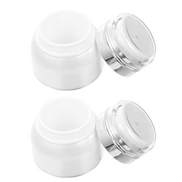 Imagem de 2 Unidades Garrafa De Creme Potes De Viagem Pote De Creme Sem Ar Recipiente De Hidratante Recipiente De Vidro Potes De Creme De Viagem Acrílico Engarrafado Branco O Preenchimento