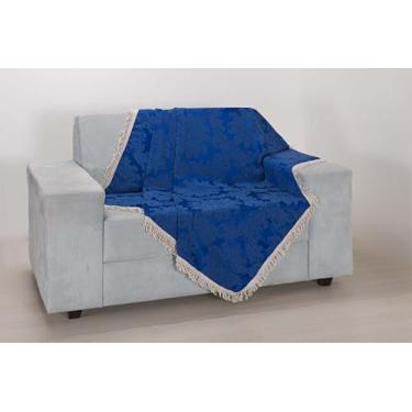 Imagem de Manta Xale Para Sofá Decorativo Azul Escuro 1,50Mx1,50M - Amanda Borda