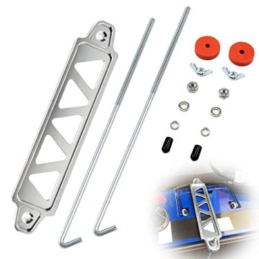 Imagem de Suporte de bateria de liga de alumínio, suporte de fixação para bateria de carro, acessórios de trava - com parafusos J de aço inoxidável de 25 cm (prata)