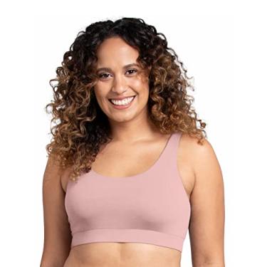 Imagem de Fruit of the Loom Sutiãs e regatas confortáveis femininos (P-6GG), Sutiã confortável - algodão elástico - pacote com 2 preto/rosa corado, GG