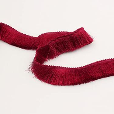 Imagem de 1 m de espessura de poliéster renda guarnição chapelaria vestuário travesseiro decoração fita franja colorida 2,8 cm rosa branco preto cinza verde, NO18