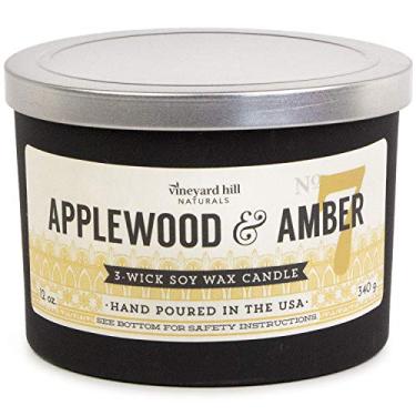 Imagem de Vineyard Hill Naturals Vela perfumada de 3 pavios preto fosco, 355 ml