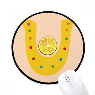 Imagem de DIYthinker U Alfabeto Laranja Frutas Bonito Padrão Mouse Pad Desktop Escritório Tapete Redondo para Computador