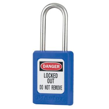 Imagem de MASTER LOCK Cadeado de bloqueio, KA, azul, 4 cm A, PK3