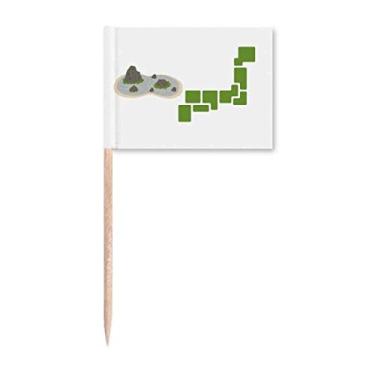 Imagem de Marcador de palito de dente com bandeira da Montanhas Rivers Lakes Ecology Japão Topper Decoração de festa