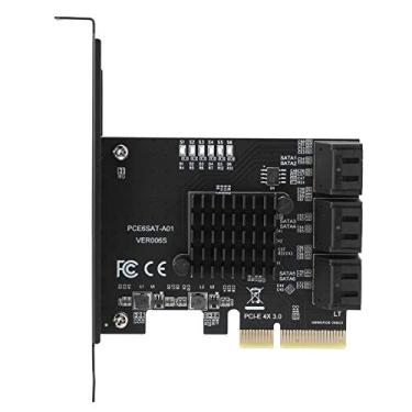 Imagem de Placa de expansão PCIe SATA 3.0, PCI E para 6 portas SATA 3.0, placa de expansão PCI Express SATA adaptador com bisel, para disco rígido/unidade óptica/unidade de estado sólido SSD