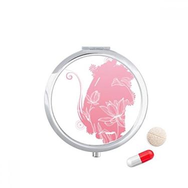 Imagem de Caixa de comprimidos de flor de flor de lótus com flor de rato, recipiente de armazenamento de remédios