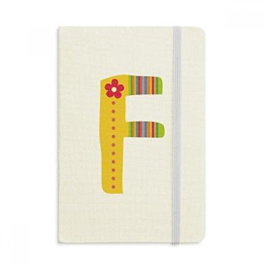 Imagem de Caderno F com estampa de flores e alfabeto fofo oficial de tecido capa dura diário clássico