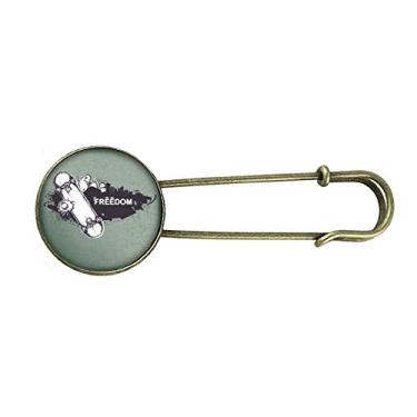 Imagem de Hip-Hop Freedom Skateboard Estampa monstro Retrô Metal Broche Clipe Joias