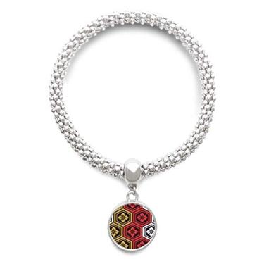 Imagem de DIYthinker Bracelete de prata abstrata com pingente redondo da cultura tradicional japonesa