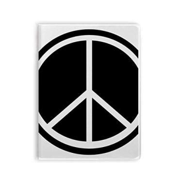 Imagem de Caderno com estampa nuclear anti-guerra com símbolo da paz, capa macia para diário