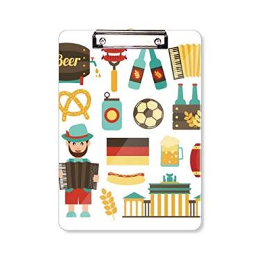 Imagem de Soccer Beer Salsicha Brasil Prancheta Cultural Pasta, Bloco de Escrita Placa de Apoio A4