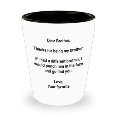 Imagem de Dear Brother Copo de shot - Presentes para irmão - Thanks for being my Brother - Ideia de de Natal