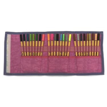 Imagem de Estojo Escolar Feminino  para canetinhas LS EE1230 Estampa gatinhos coloridos com divisórias em elástico
