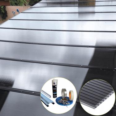 Imagem de Cobertura Policarbonato Alveolar 8,00m x 2,00m - Fume 6mm