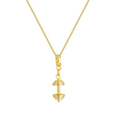 Imagem de Colar Pingente Supino de Academia Banhado a Ouro 18k
