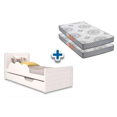 Imagem de Cama Bibox Cimol Elza+2 Colchões Polar D20 Branco