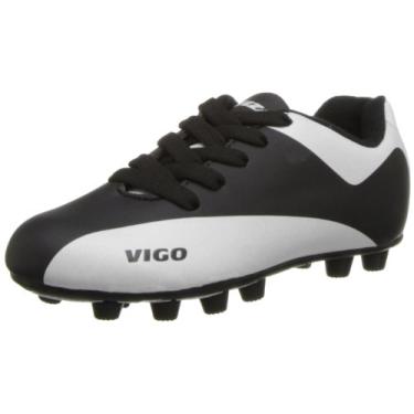 Imagem de Vizari Vigo FG Tênis de futebol (bebê/criança pequena/criança grande), Preto/branco, 2.5 Little Kid