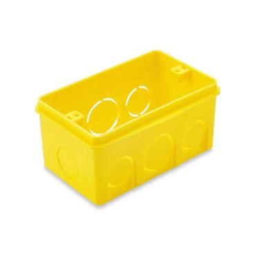 Imagem de Caixa de Embutir Retangular 4x2 Tramontina Amarela