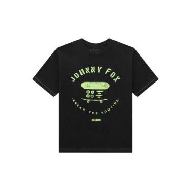 Imagem de Camiseta Preta Skate Neon Infantil Johnny Fox