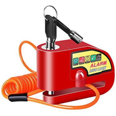 Imagem de Trava de freio a disco de alarme de motocicleta, trava antifurto, trava de disco à prova d'água, alarme de 110 dB, com teclas de cabo de lembrete de 1,5 m e bolsa de transporte para motocicleta,