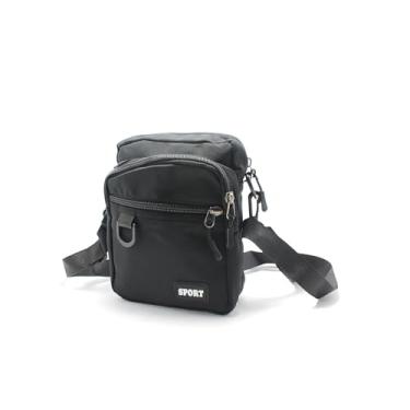 Imagem de Bolsa shoulder Bag Lateral Com Alça Regulável Unissex T-12 (Preto)