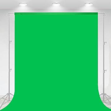 Imagem de Aimosen Pano de fundo verde de 25 x 18 m para fotografia, folha de fundo Chromakey Virtual GreenScreen para Zoom Meeting, cortina de tecido para decoração de festas, videoconferências, vídeos, jogos,