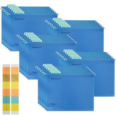 Imagem de 30 pastas de arquivo PP para pendurar tamanho carta, pastas suspensas azuis com abas, pastas de arquivos para arquivamento, arquivos para arquivos volumosos, tabelas médicas, armazenamento de arquivos