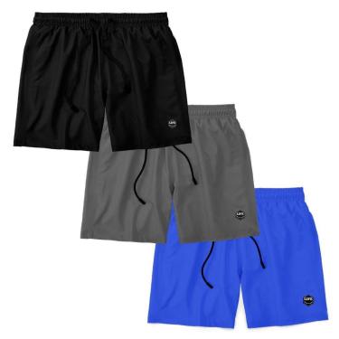 Imagem de Kit 3 Bermudas Life Lisa Short Liso Masculino Básico Mauricinho Tactel-Masculino