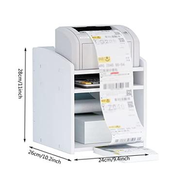Imagem de Suporte de impressora, suportes de impressora de 3 camadas com armazenamento de casa e escritório, suporte de impressora de mesa para impressoras, máquina de fax, scanner, material de escritório, suporte de impressora para mesa