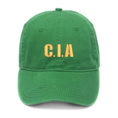 Imagem de L8502-LXYB Boné de beisebol masculino bordado CIA algodão lavado, Verde, 7 1/8