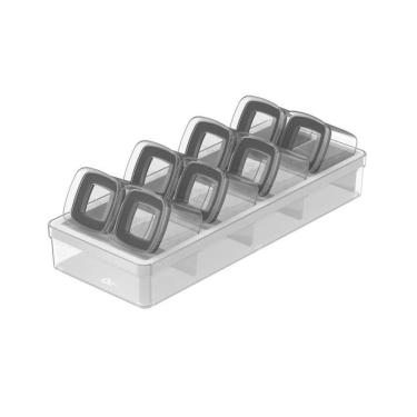 Imagem de Organizador De Temperos Clear  9 Pecas Branco Fechado