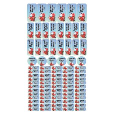 Imagem de Adesivo Etiqueta Escolar Personalizado Vinil Carros 88UN