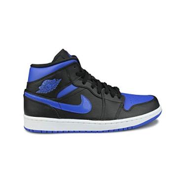 Imagem de Nike Tênis de basquete masculino Air Jordan 1 Mid SE, Preto/Hyper Royal-Branco, 9