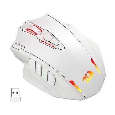 Imagem de Redragon Mouse para jogos M913 Impact Elite, mouse RGB com fio/sem fio de 16000 DPI com 16 botões programáveis, bateria de 45 horas e sensor óptico profissional, mouse MMO com 12 botões laterais