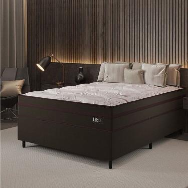 Imagem de Conjunto Colchão Ortopédico e Base Box Casal 68x138x188cm Libia Yescasa Marrom