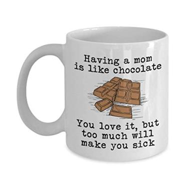 Imagem de Caneca para mãe – presente para a mãe – presente para mãe – como chocolate – xícara de café – ideia de presente de dia das mães – ideia engraçada de presente para aniversário de casamento, Natal