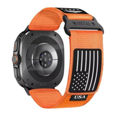Imagem de Pulseira USA Nylon LTimports compativel com Galaxy Watch Ultra 47mm LTE Sm-L705 / Sm-L705F (LT-Laranja)