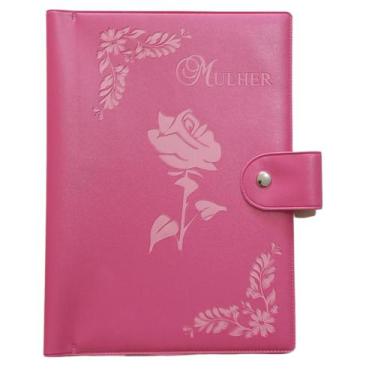 Imagem de Capa para Bíblia Feminina Escrito Mulher com Botão  Tamanho Médio - Nu