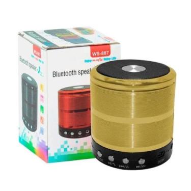 Imagem de Caixa De Som Bluetooth Pendrive, Cartão Sd Rádio - Dourado - Inova