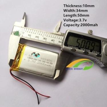 Imagem de 1 Peça 103450 C/ 3,7v 2 Fios 10mm X 34mm X 50mm 2000mah - - bgb
