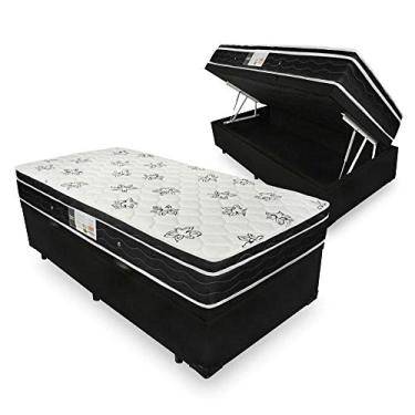 Imagem de Cama Box Com Baú + Colchão De Molas - Ortobom - Physical Nanolastic (Preto, Solteiro)