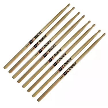 Imagem de Kit 4 Pares Baqueta 5a Extra Longa Ponta De Madeira C.Ibanez